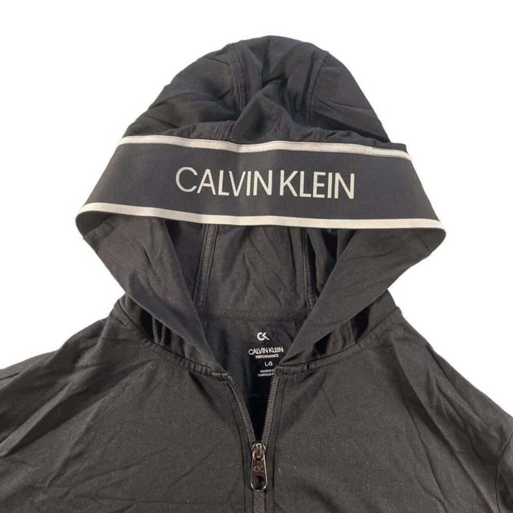 Calvin Klein Jeans Black Windbreaker with White Logo